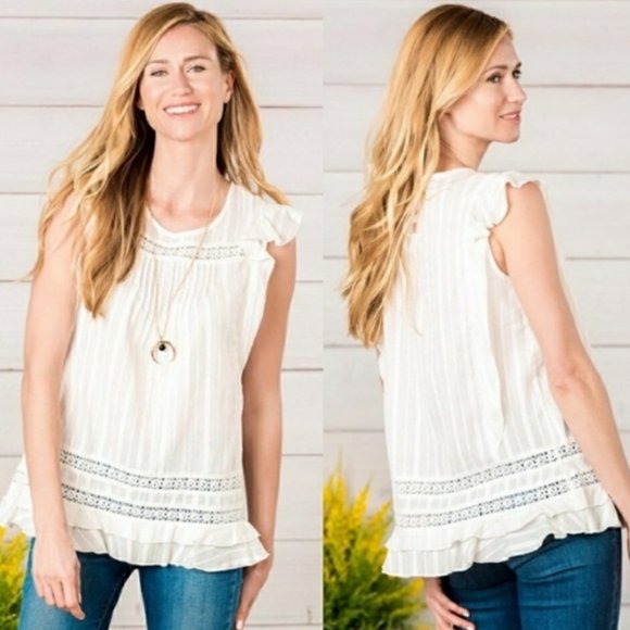 Matilda Jane Tops - Matilda Jane White Morning Dew Top